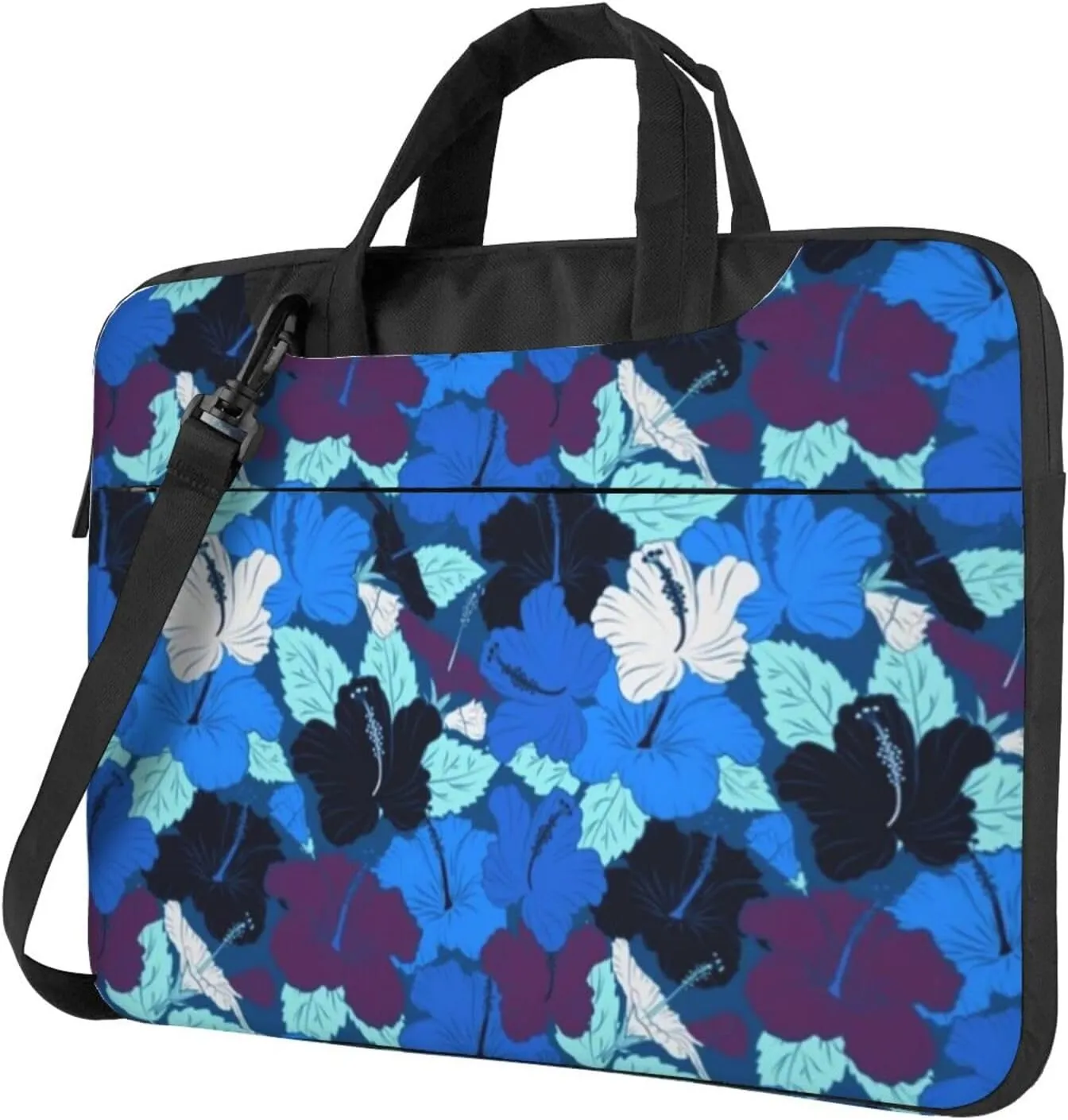 Watercolor Bouquet Of Hibiscus Flowers Practical 13-15.6 Inch Laptop Bag For Man And Women, Computer Messenger Bag, Trendy Shoulder Strap Design