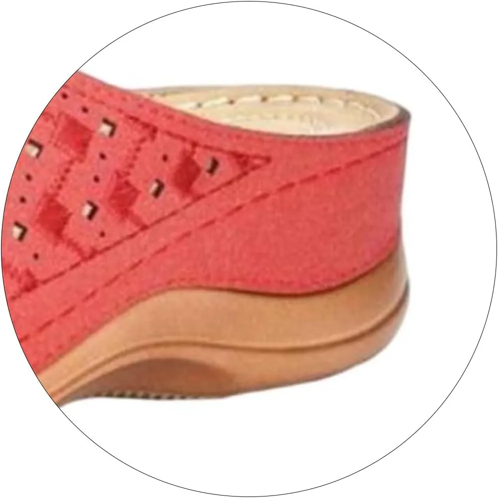 Wedge Sandals for Women Summer Dressy Comfortable Slip on Low Heel Platform Wedge Sandal Comfortable Hollow Arch Support Slide Sandals