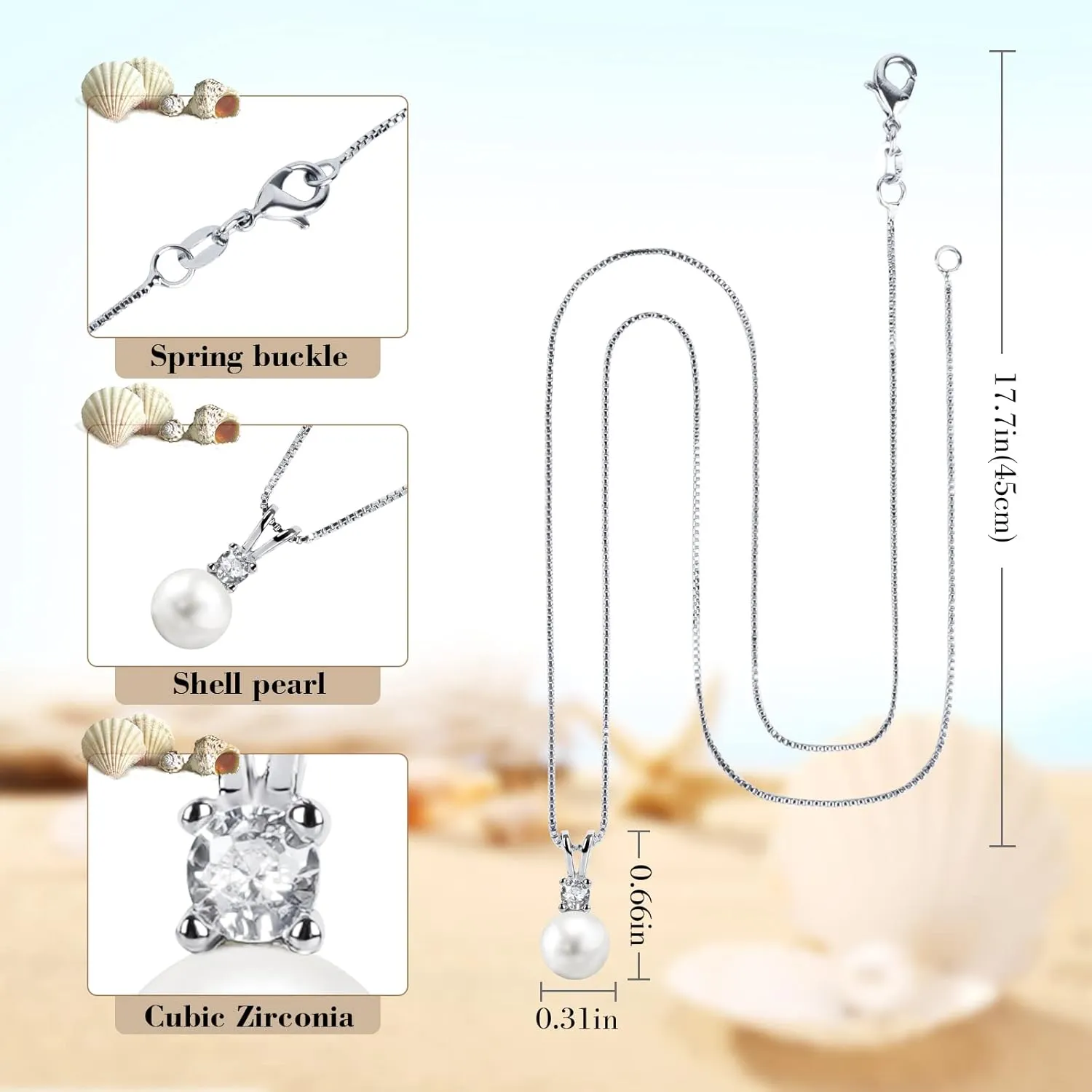White Single Pearl Necklace for Women??s Pendant Necklaces With a Pearl Silver Necklace Jewelry Pearl drop Necklaces for Women