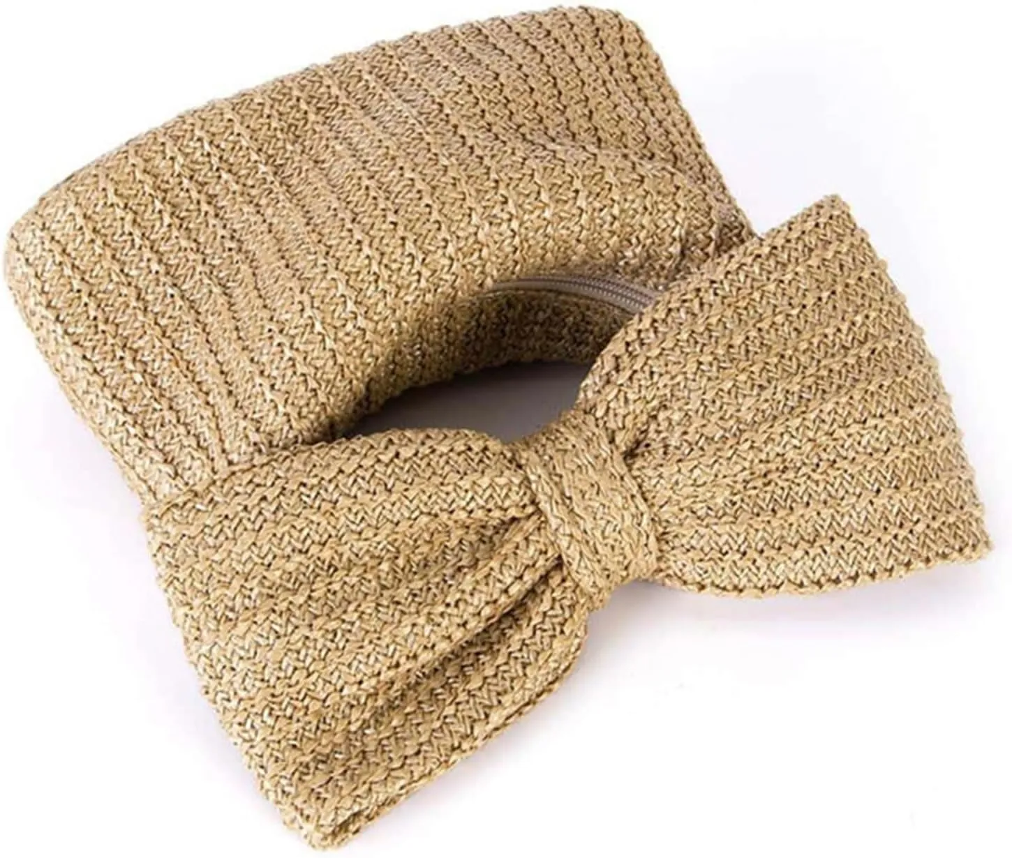 Women Bow Purse Summer Straw Woven Clutch Bag Handbags Formal Party Wedding