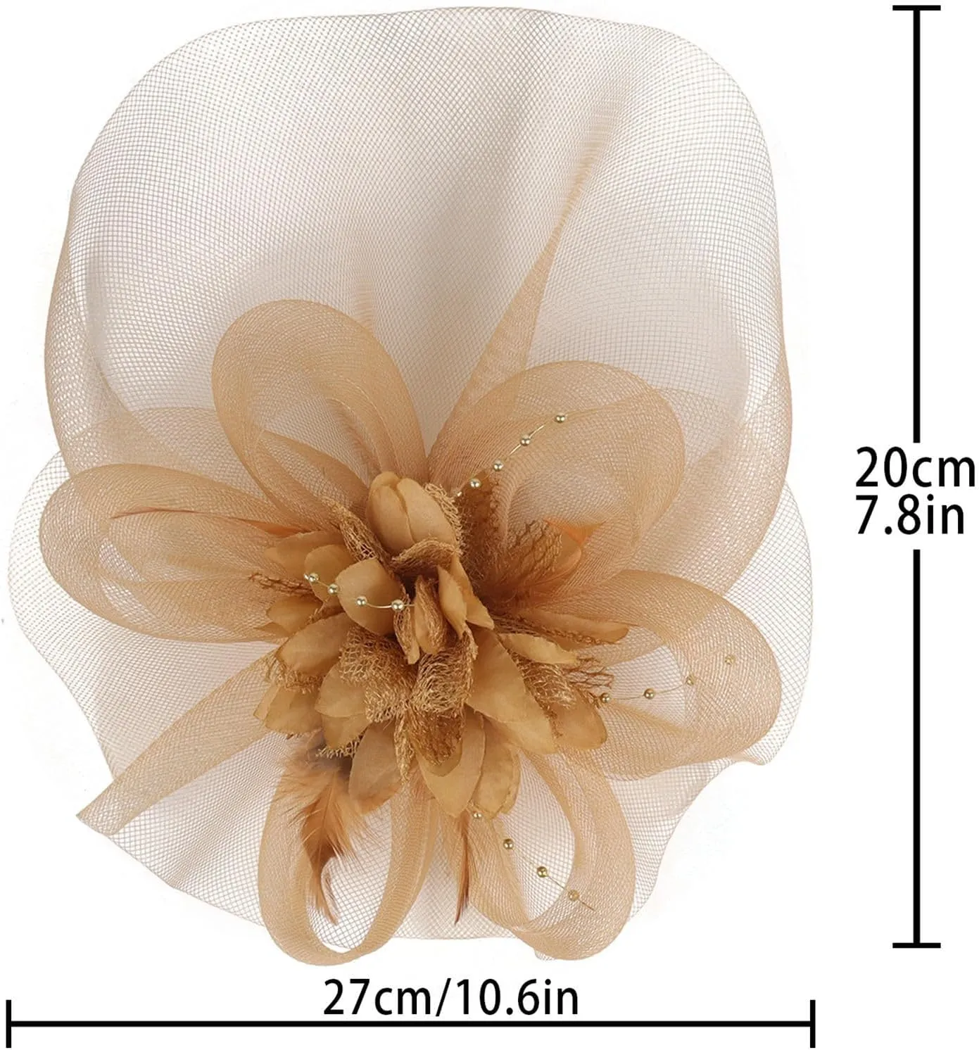 Women Kentucky Fascinators Hat Tea Party Headwear Ribbons Feathers on a Headband and a Clip Hair Clip Derby