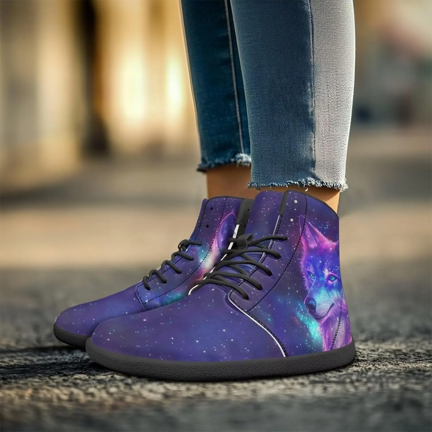 Women Men High Top Barefoot Shoes Lace Up Anti-Slip Active Sneakers