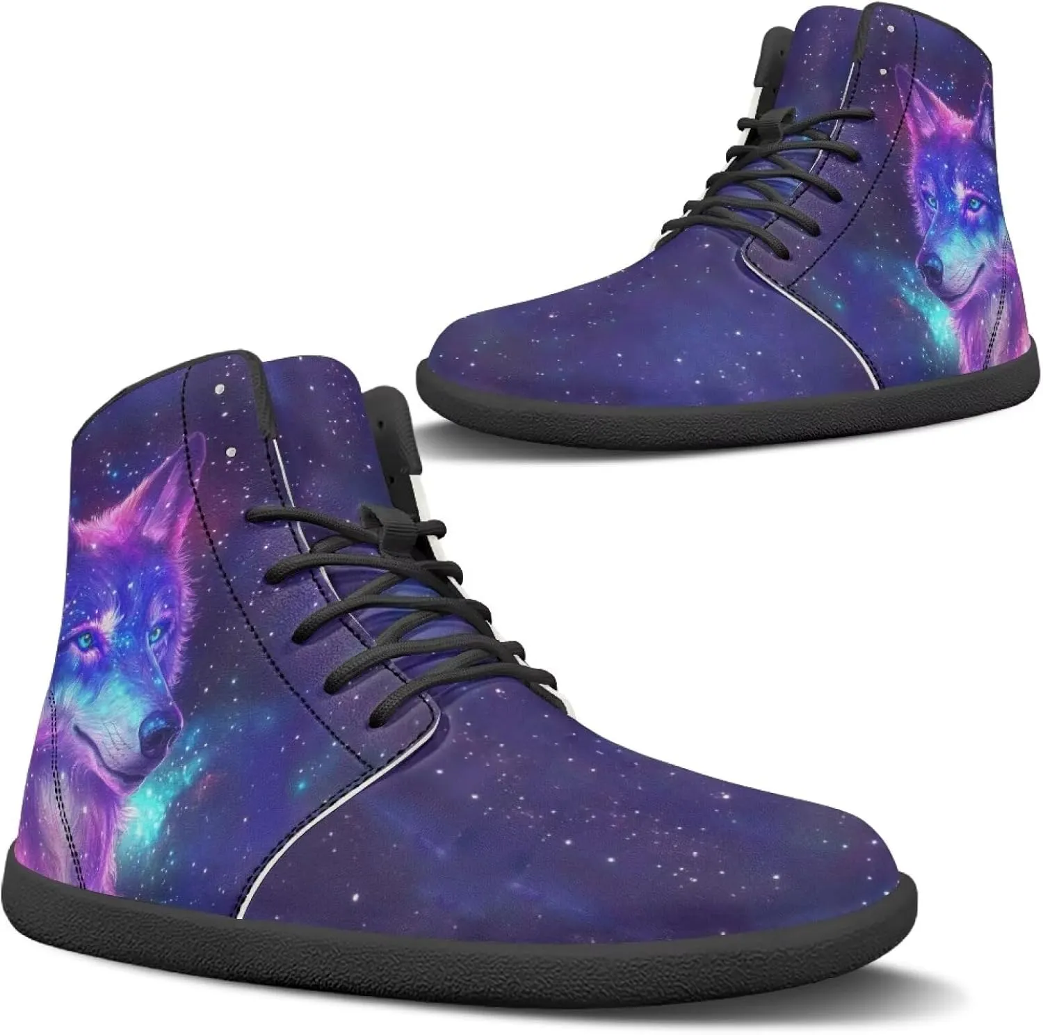 Women Men High Top Barefoot Shoes Lace Up Anti-Slip Active Sneakers