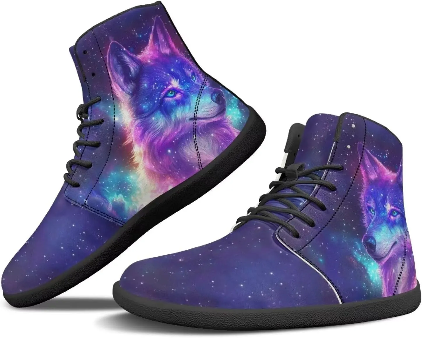 Women Men High Top Barefoot Shoes Lace Up Anti-Slip Active Sneakers