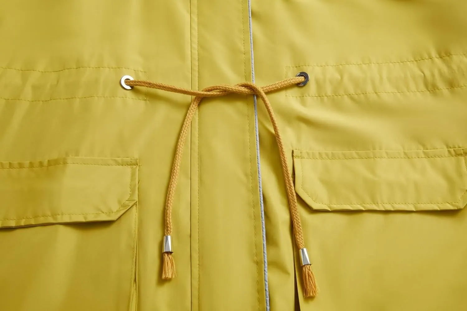 Women Waterproof Lightweight Long Rain Jacket Outdoor Casual Hooded Long Trench Coat