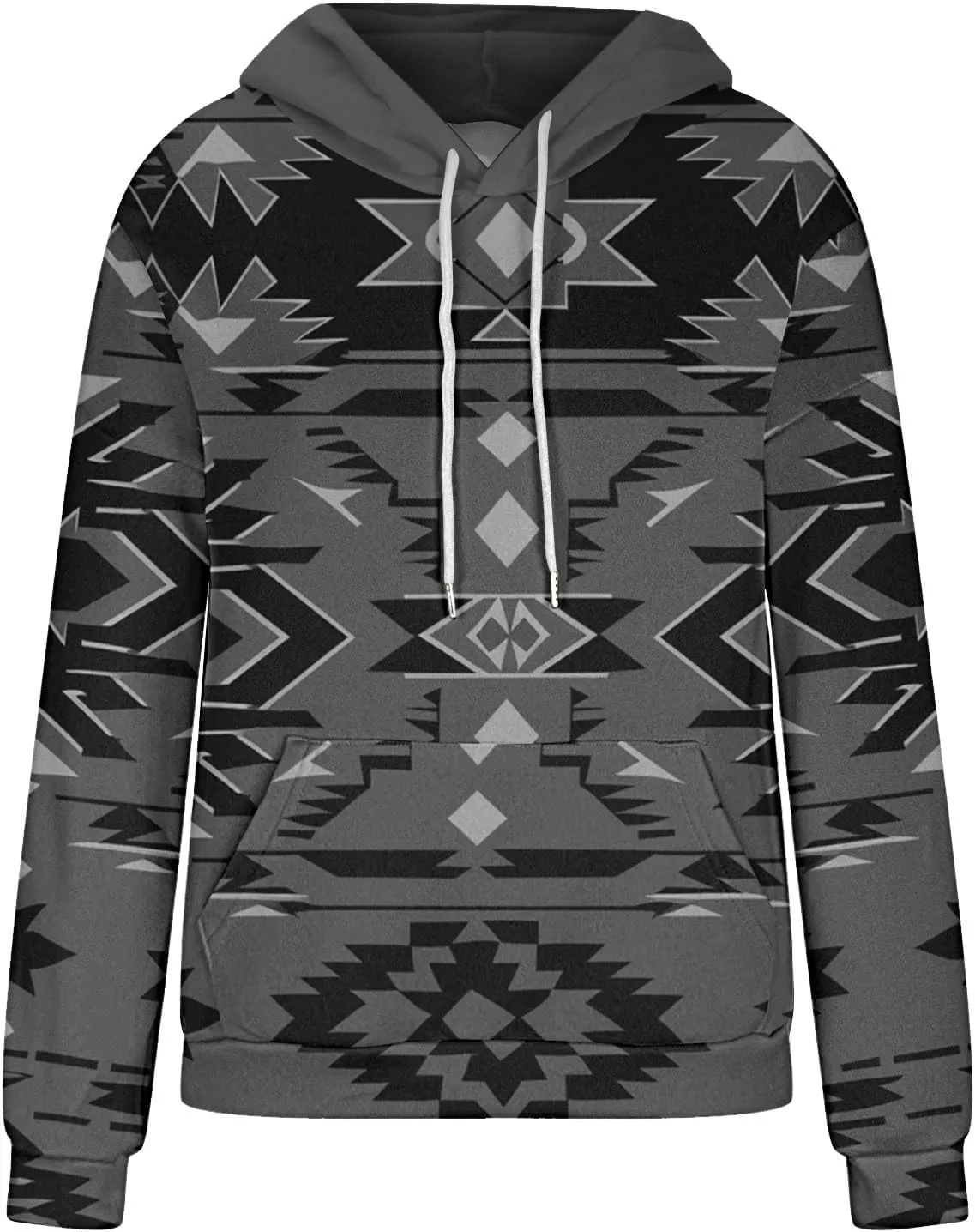 Women Western Ethic Hoodie Aztec Style Print Graphic Sweatshirts Pullover Hooded Pullover Tops Shirts Vintage Clothing
