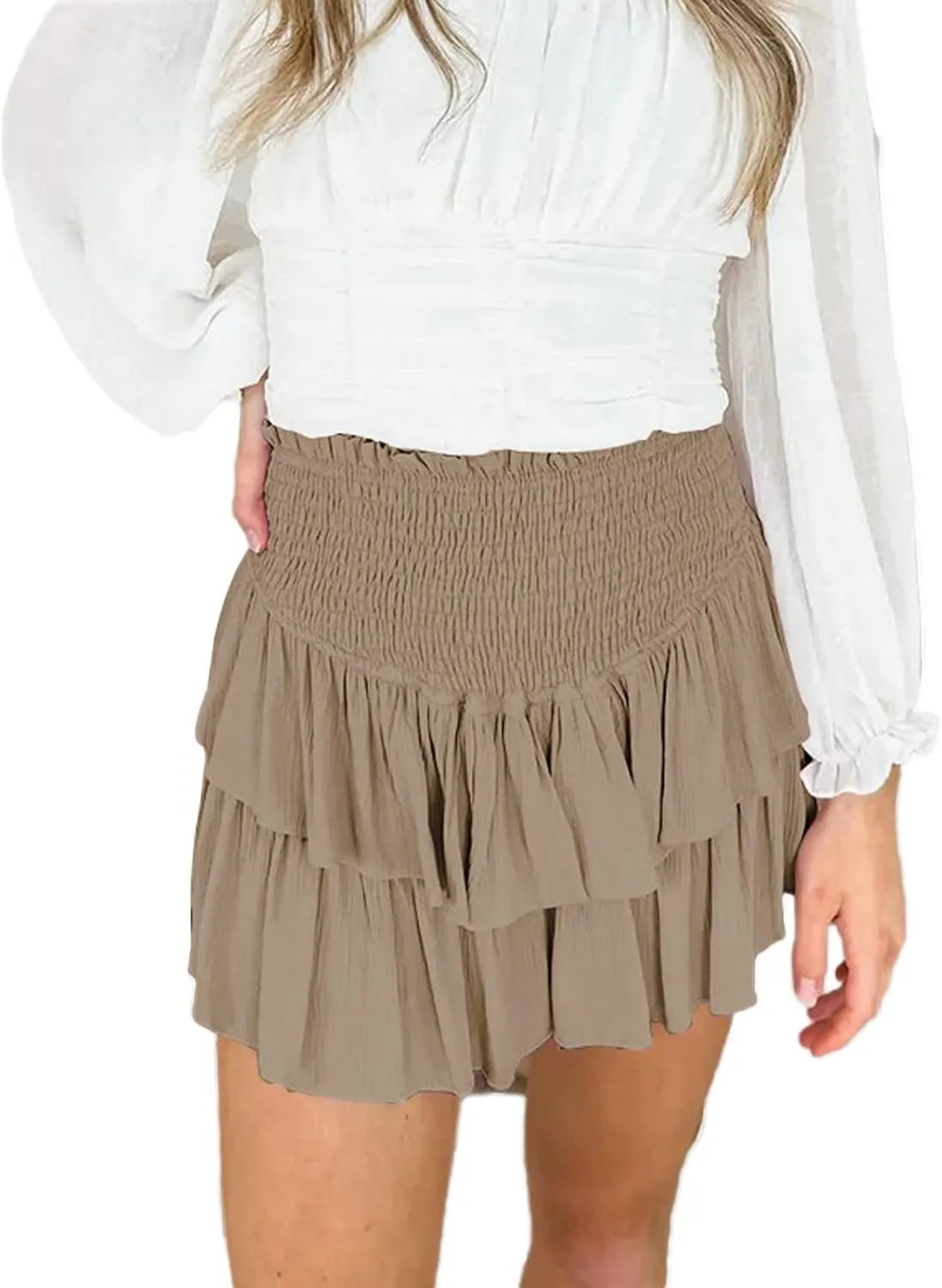 Women Y2k Lace Ruffled Half Slip Skirt Floral Low Rise Pleated Layered Flowy Mini Skirts Aesthetic Underskirt