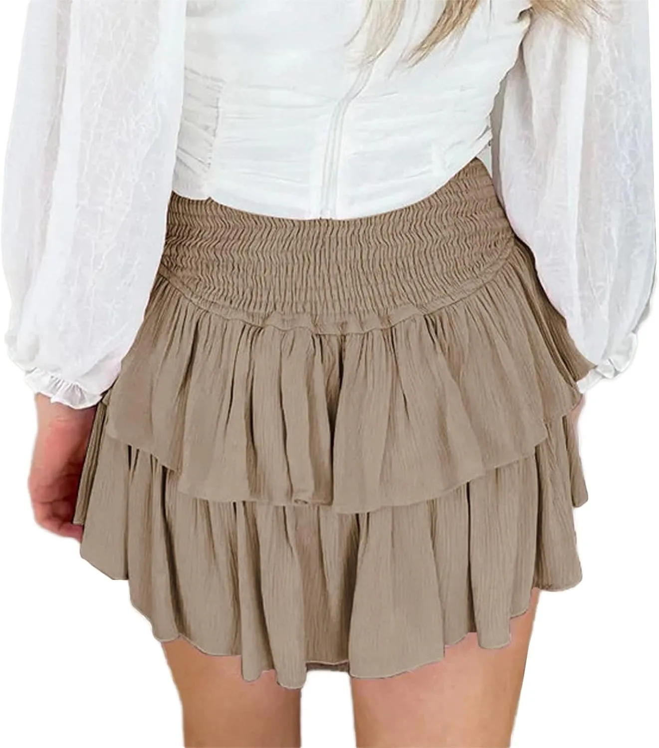 Women Y2k Lace Ruffled Half Slip Skirt Floral Low Rise Pleated Layered Flowy Mini Skirts Aesthetic Underskirt
