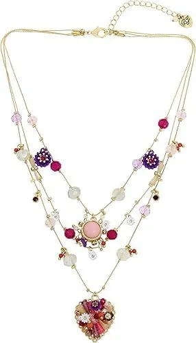 Women's Butterfly Charm Layered Necklace, Multi layer Pendant, Bohemian Style