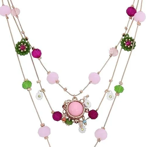 Women's Butterfly Charm Layered Necklace, Multi layer Pendant, Bohemian Style