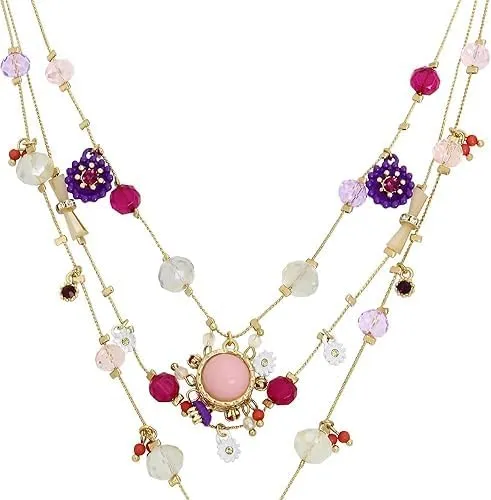 Women's Butterfly Charm Layered Necklace, Multi layer Pendant, Bohemian Style