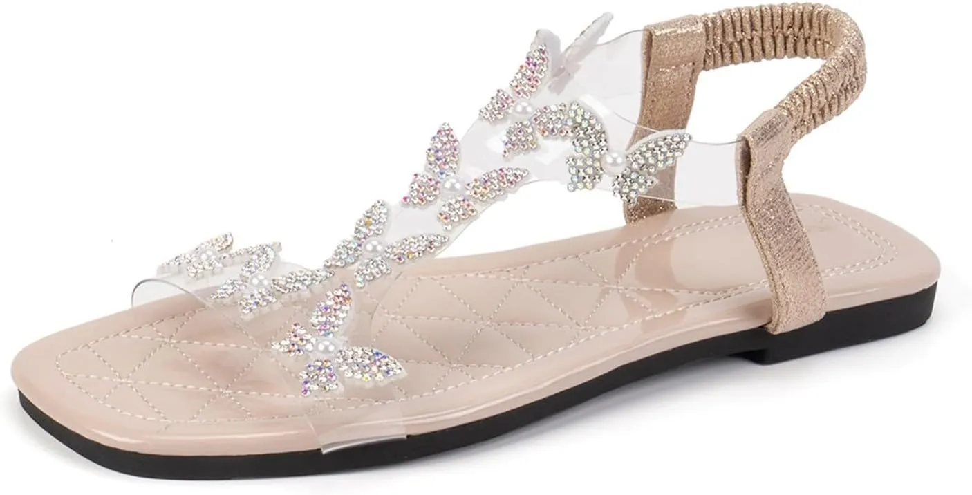 Women's Casual Stretchy Flat Roman Shoes Fashion Ladies Sandals Orthopedic Sandals for Summer