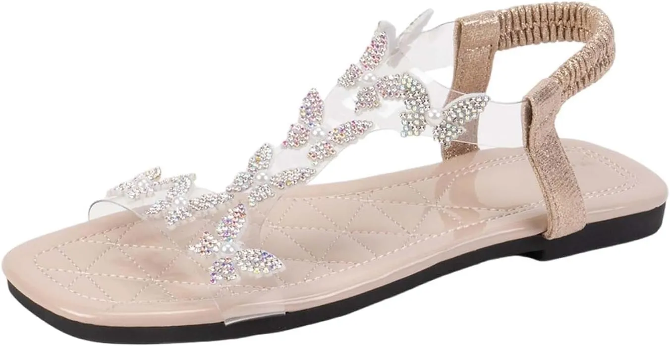 Women's Casual Stretchy Flat Roman Shoes Fashion Ladies Sandals Orthopedic Sandals for Summer