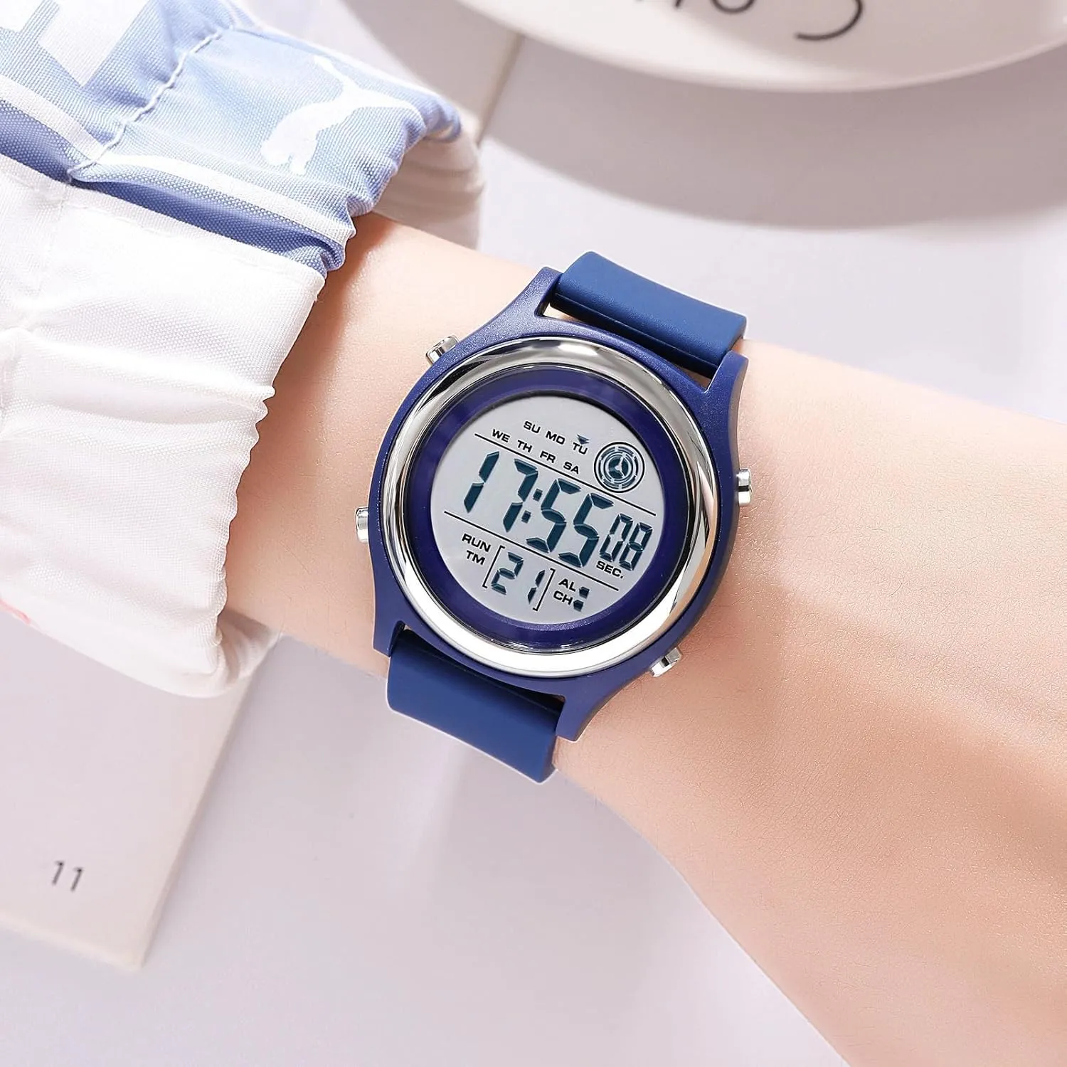 Womens Digital Watches LED Screen Silicone Strap Watch Military Multifunction Waterproof Alarm Stopwatch LED Backlight Outdoor Sports Watch