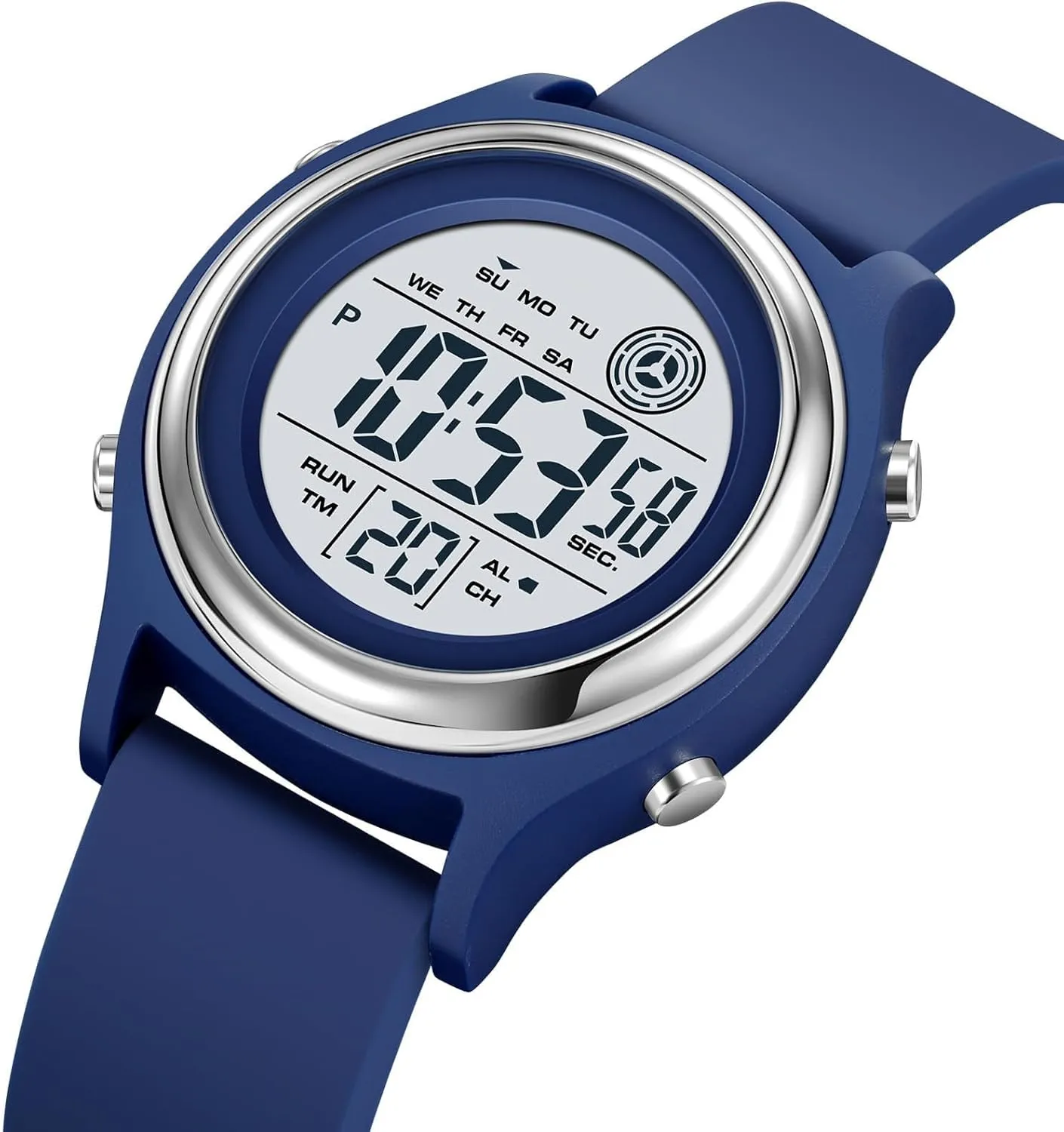 Womens Digital Watches LED Screen Silicone Strap Watch Military Multifunction Waterproof Alarm Stopwatch LED Backlight Outdoor Sports Watch