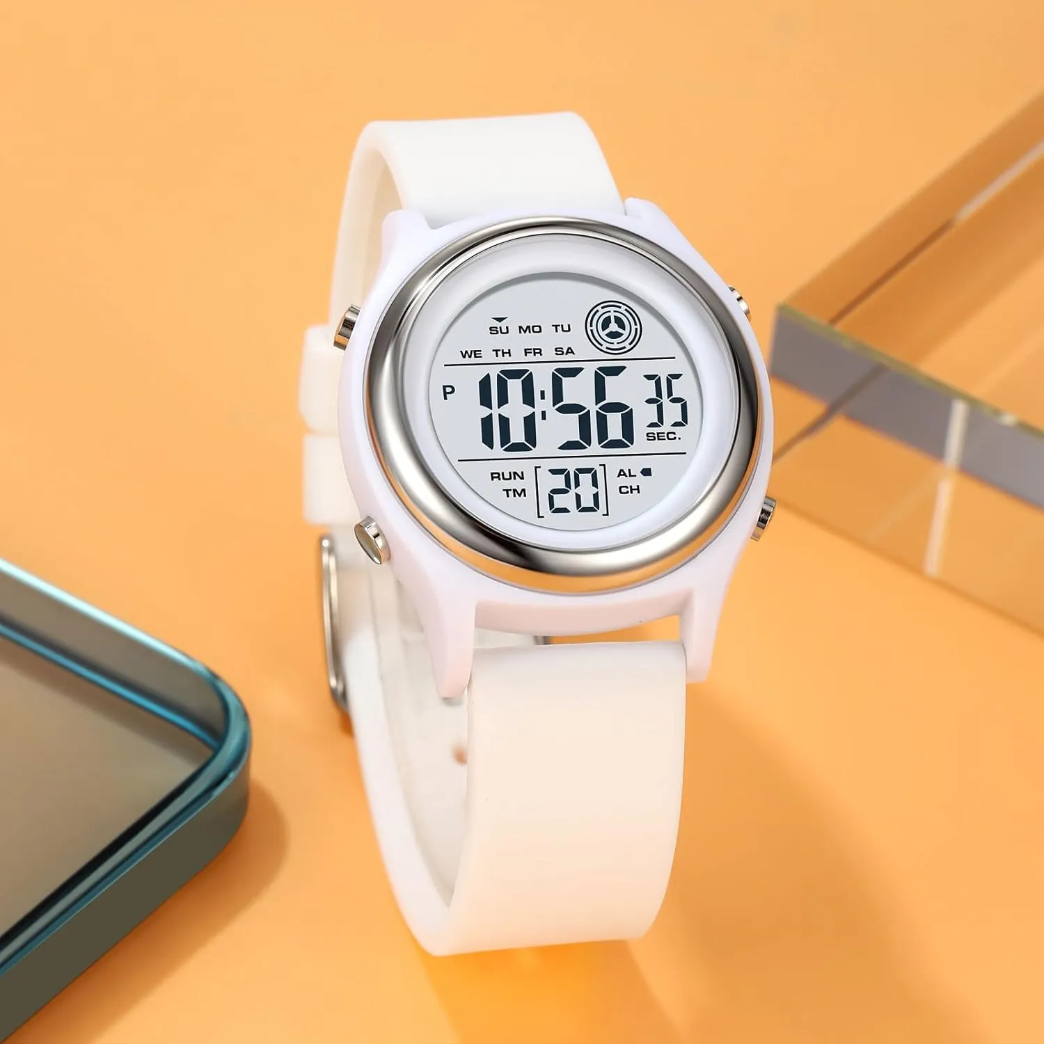 Womens Digital Watches LED Screen Silicone Strap Watch Military Multifunction Waterproof Alarm Stopwatch LED Backlight Outdoor Sports Watch