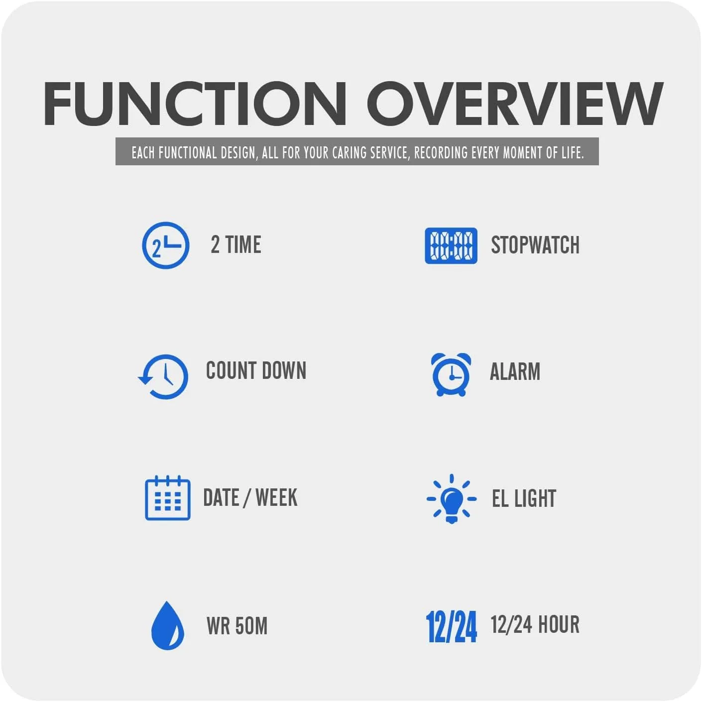 Womens Digital Watches LED Screen Silicone Strap Watch Military Multifunction Waterproof Alarm Stopwatch LED Backlight Outdoor Sports Watch