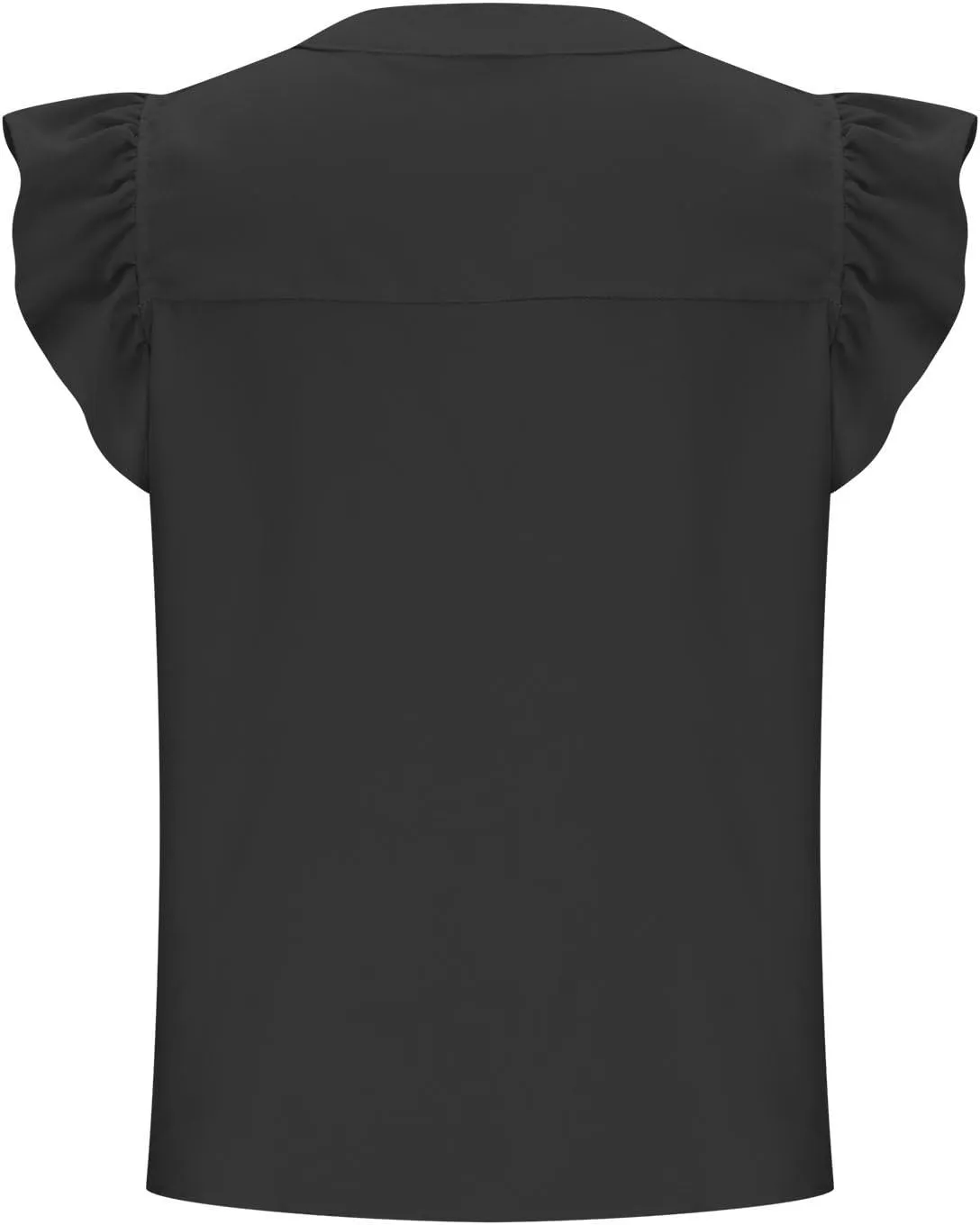 Womens Dressy Casual Tops Ruffle Short Sleeve T Shirts V Neck Solid Tunic Summer Cute Elegant Business Work Blouses