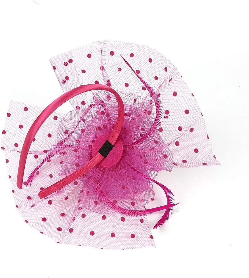 Women's Fascinator Feather Tea Party Hats Hair Clip Pin Kentucky Bridal Hairband Derby Hat