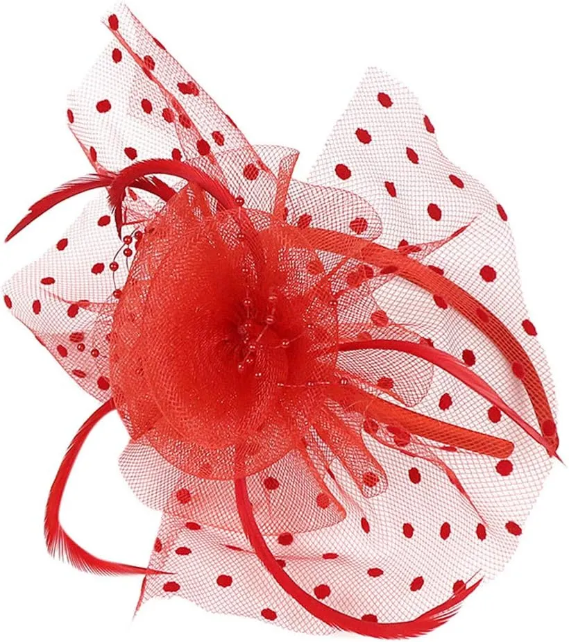 Women's Fascinator Feather Tea Party Hats Hair Clip Pin Kentucky Bridal Hairband Derby Hat
