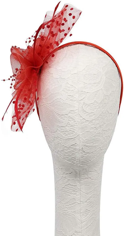 Women's Fascinator Feather Tea Party Hats Hair Clip Pin Kentucky Bridal Hairband Derby Hat