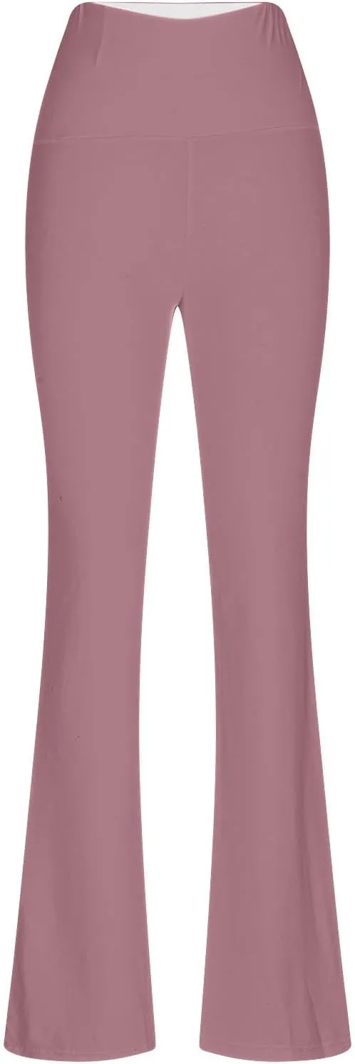 Women's High Waist Yoga Pants Solid Color Flared Trousers Boohoo Straight Leg Stretch Summer Pant for Workout