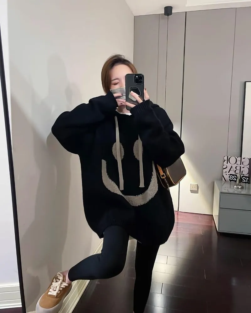 Women's Oversized Thick Knit Hoodies Trendy Casual Pullover Sweatshirts