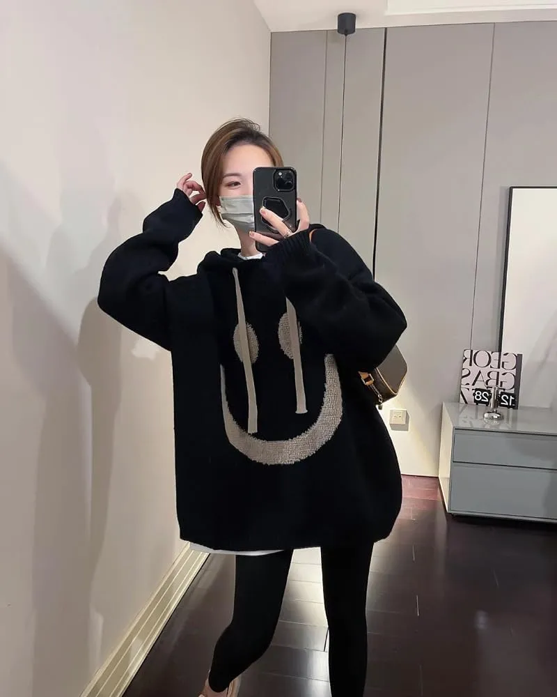 Women's Oversized Thick Knit Hoodies Trendy Casual Pullover Sweatshirts