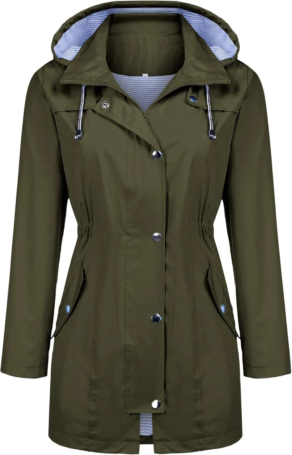 Women's Raincoats Windbreaker Rain Jacket Waterproof Lightweight Outdoor Hooded Trench Coats S-XXL