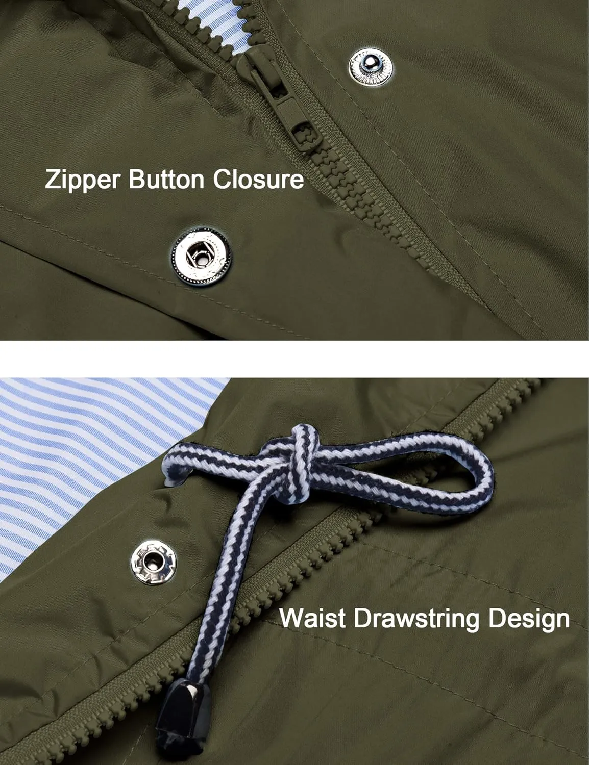 Women's Raincoats Windbreaker Rain Jacket Waterproof Lightweight Outdoor Hooded Trench Coats S-XXL