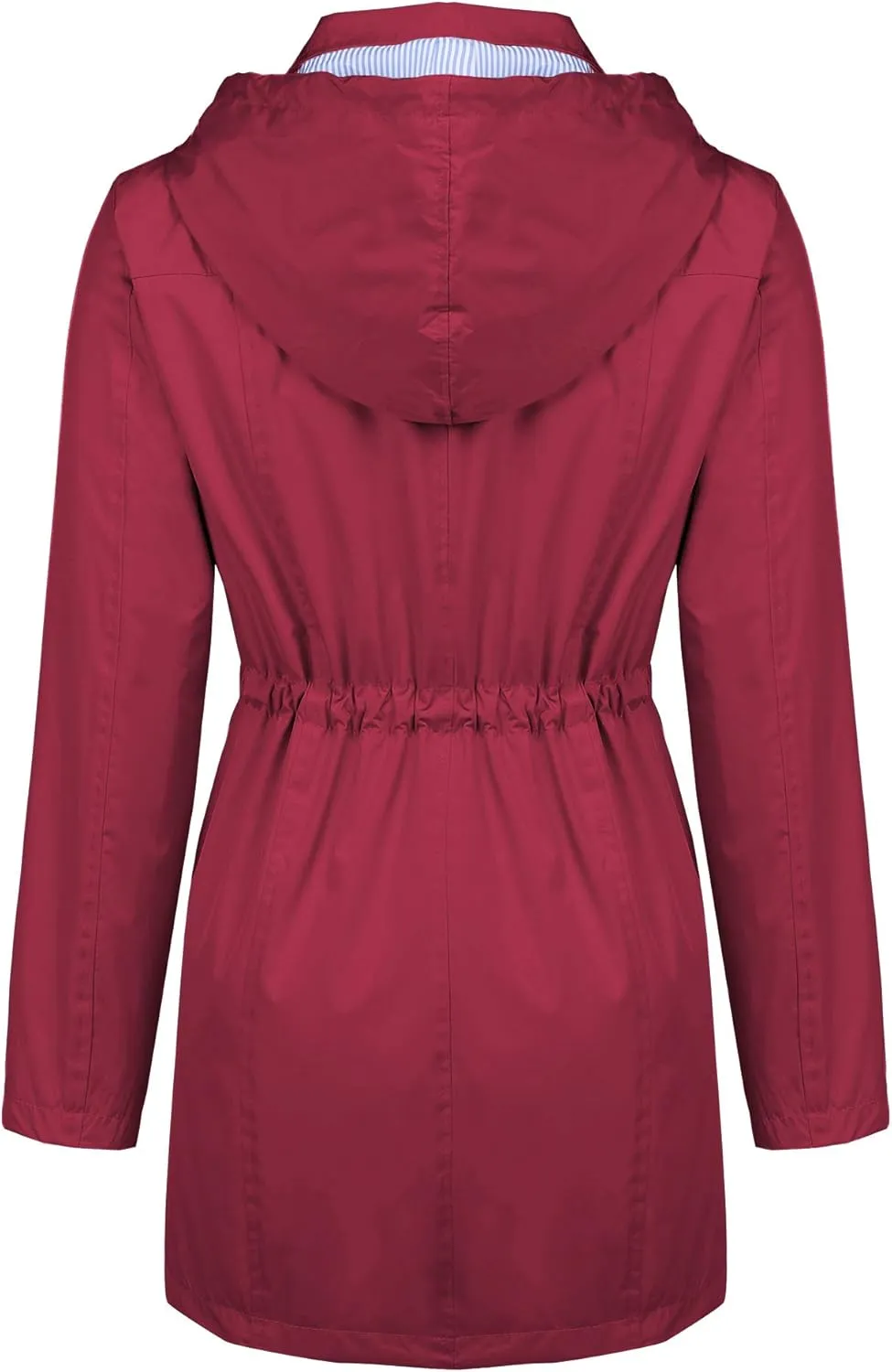 Women's Raincoats Windbreaker Rain Jacket Waterproof Lightweight Outdoor Hooded Trench Coats S-XXL