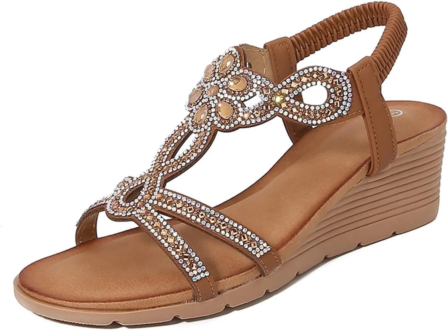 Women's Slide Wedge Sandals Open Toe High Heel Zipper Back Platform Gladiator Sexy Sandal Peep Sandal 2025 Comfortable Dressy Summer Platform Shoes