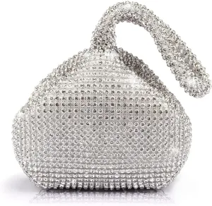 Women's Triangle Full Rhinestones Evening Clutch Bag Party Prom Wedding Shiny Purse