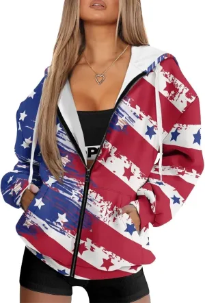 Womens Zipper Hoodie Casual Drawstring Hoodies Trendy Athletic Sweatshirt, Plus