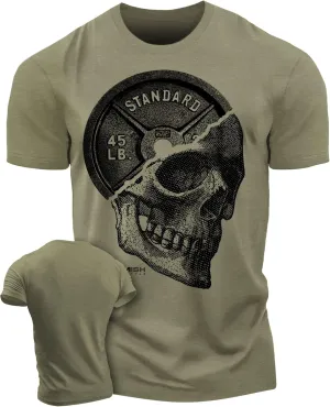 Workout Shirts for Men, Gym Skull Men's T-Shirt, Weightlifting Funny Tee Shirts