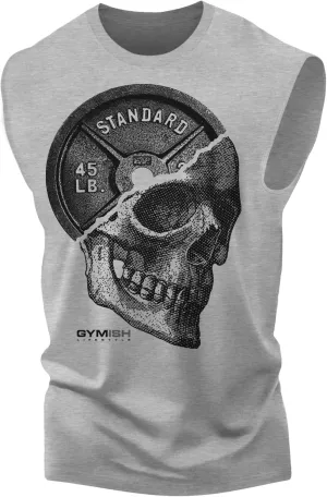 Workout Shirts for Men, Gym Skull Men's T-Shirt, Weightlifting Funny Tee Shirts