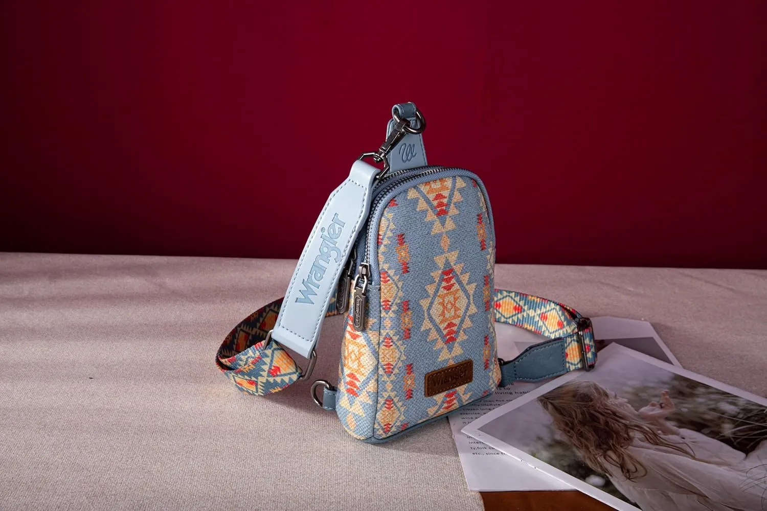 Wrangler Aztec Sling Bag - Southwest Crossbody Trendy Chest Bag