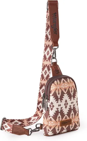 Wrangler Aztec Sling Bag - Southwest Crossbody Trendy Chest Bag