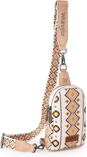 Wrangler Aztec Sling Bag - Southwest Crossbody Trendy Chest Bag