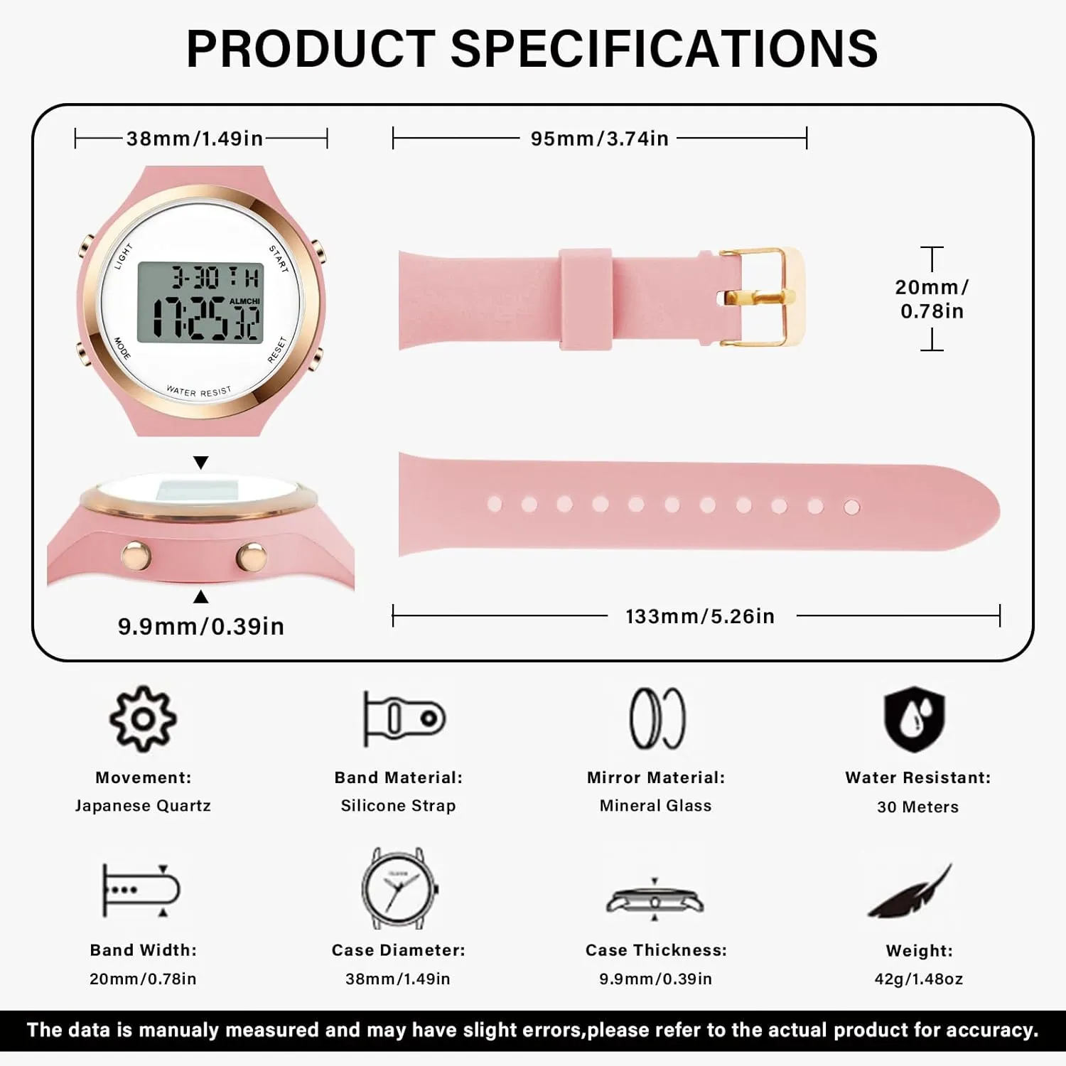 XCZAP Waterproof Watch Outdoor Sport Watches Chronograph Silicone Strap Alarm Clock Waterproof LED Digital Watch