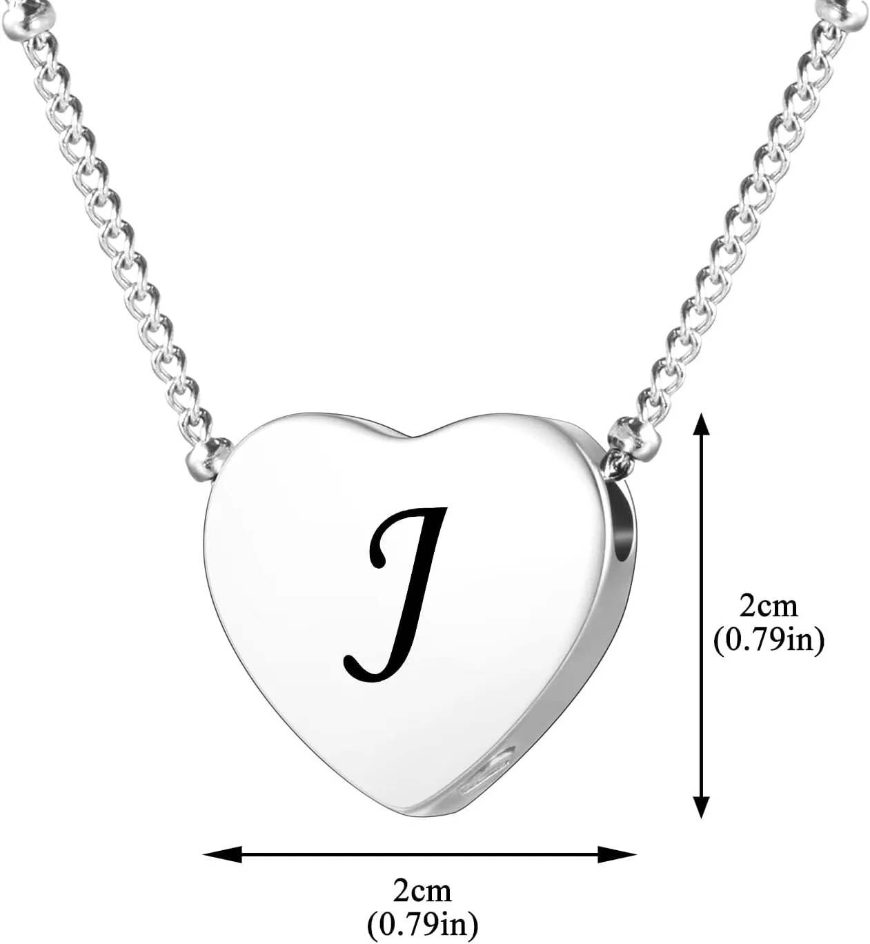 XIUDA Cremation Jewelry for Ashes Personalized Initial Heart Urn Necklace for Women Men Stainless Steel Keepsake Memorial Pendant for Human Ashes