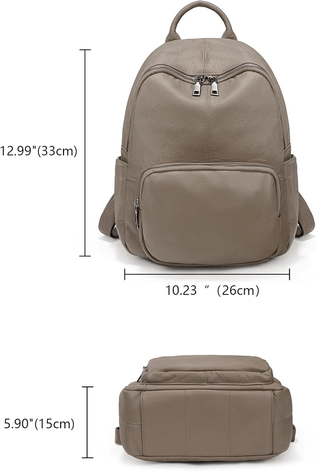 YALUXE Women's Real Leather Backpack Purse Convertible Shoulder Bag Versatile Daypack