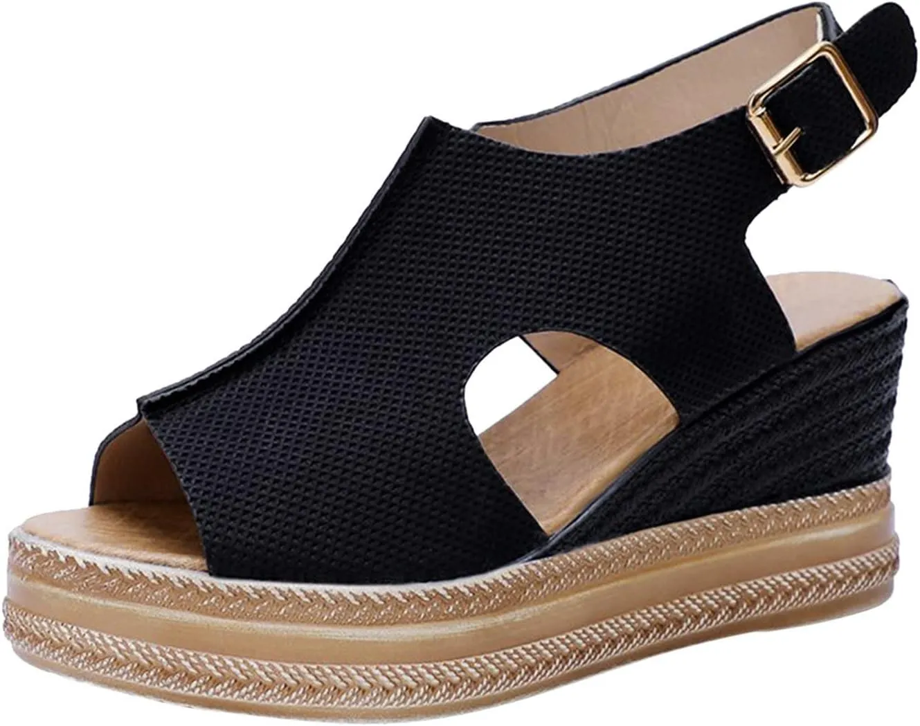 ZSpzx Platform Wedge Sandals for Women 2025 Dressy Summer Open Toe Women's Orthopedic Ankle Strap Sandal Slip on Womens Comfortable Wedges High Heel Beach Shoes for Daily Wear